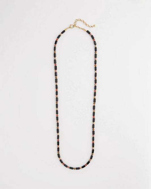 Art Deco Bar Bead Long Necklace