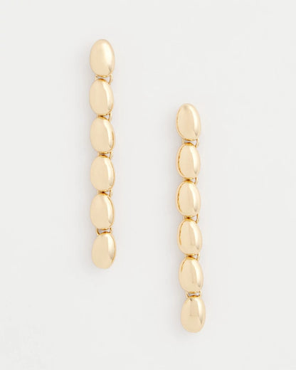 Gold Linear Beaded Earrings
