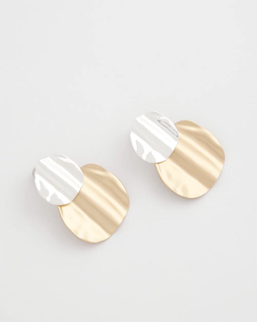 Crinkle Mixed Metal Earrings