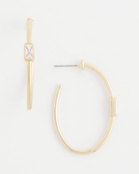 Gold Oval Hoop Earrings