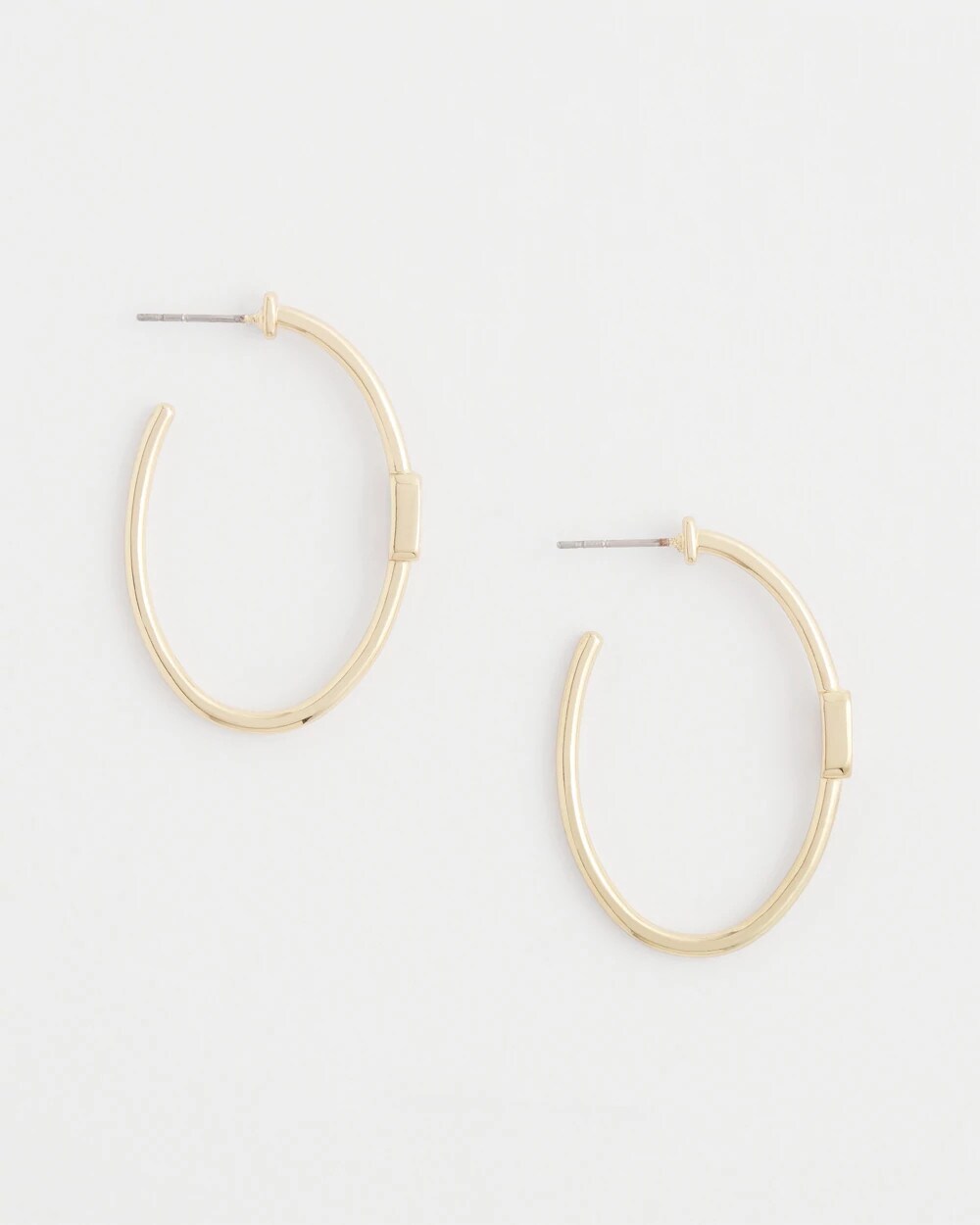 Gold Oval Hoop Earrings
