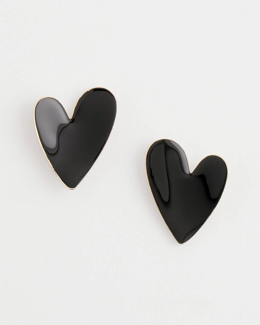 Black Heart Earrings