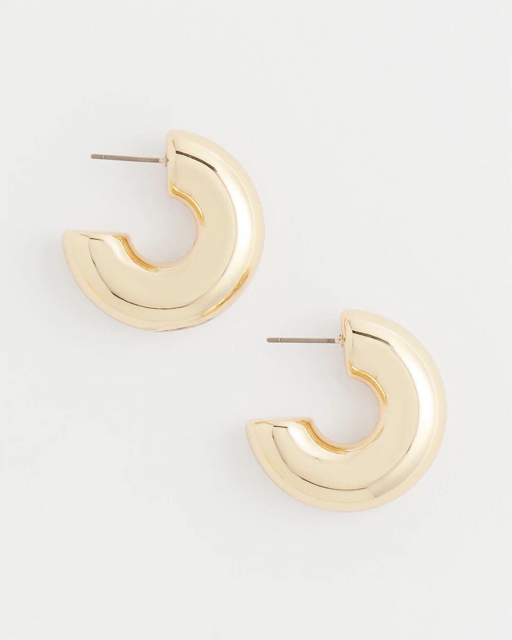 Gold Puff Hoop Earrings