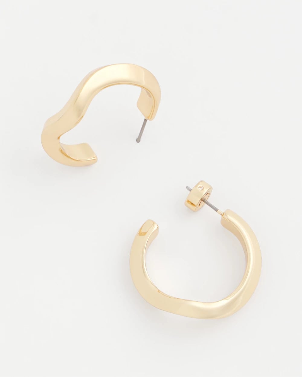 Gold Wavy Hoop Earrings