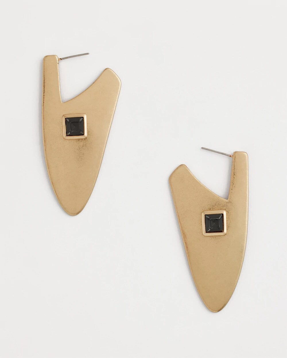 Gold Triangle Linear Earrings