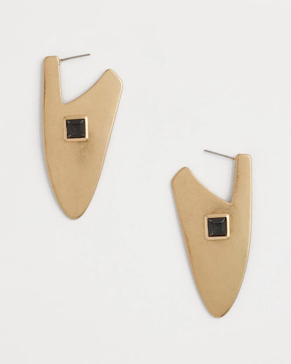 Gold Triangle Linear Earrings