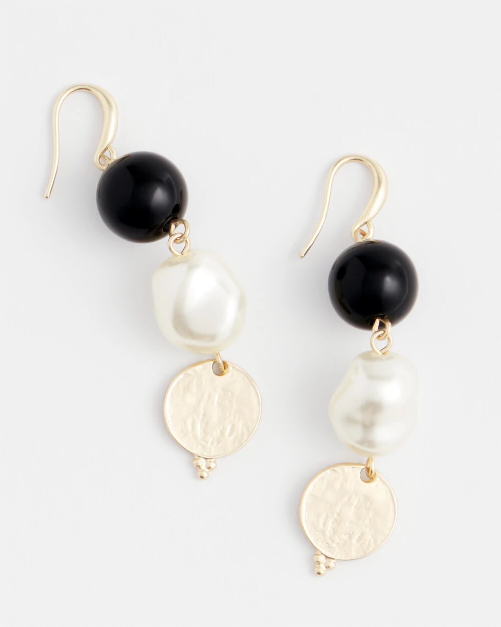 Linear Gold Pearl Earrings