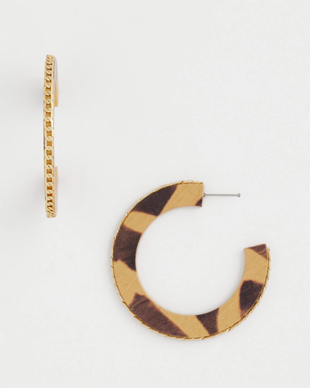 Animal Wood Hoop Earrings