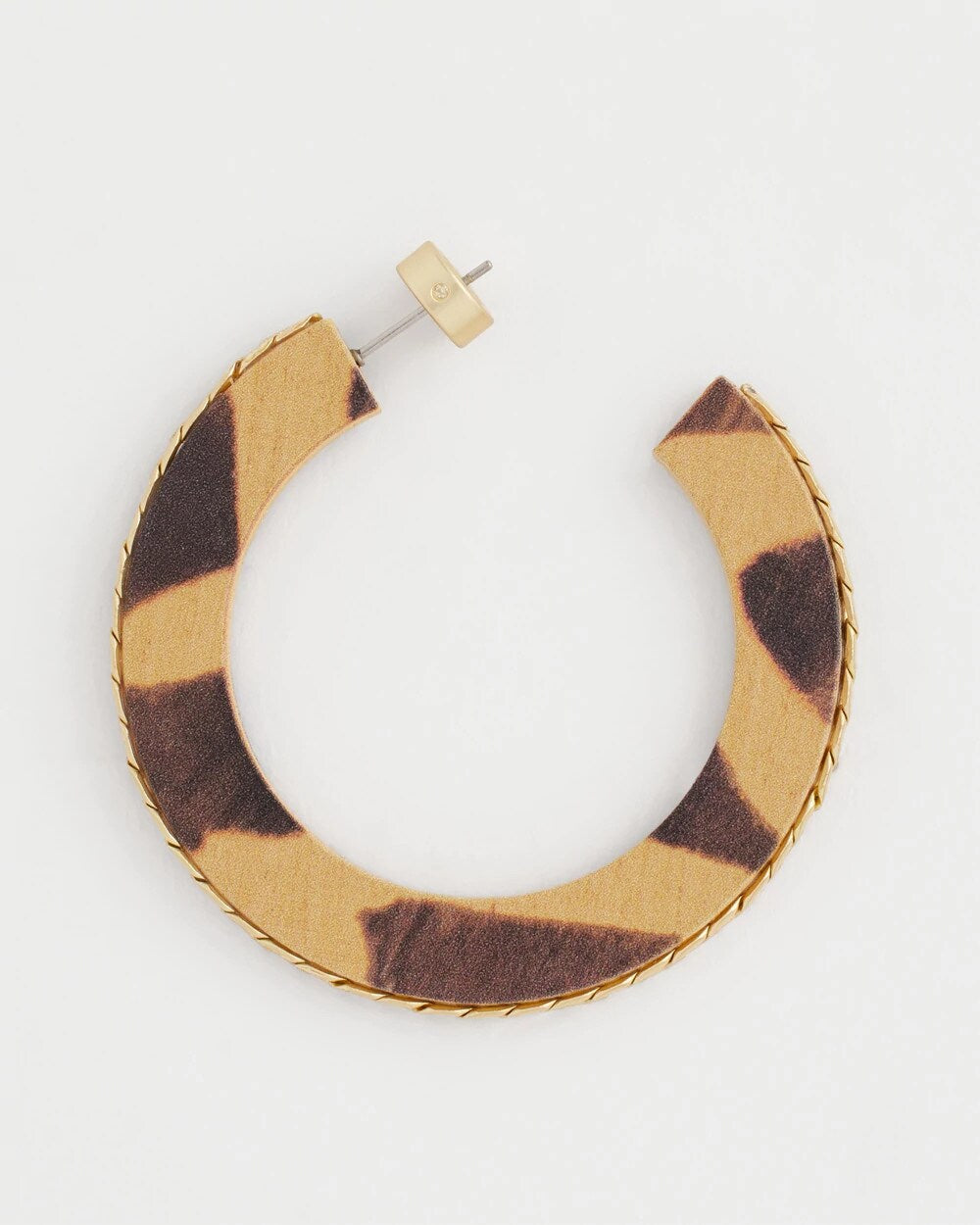 Animal Wood Hoop Earrings