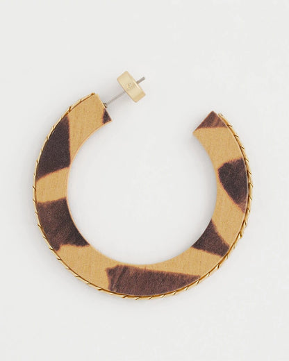 Animal Wood Hoop Earrings