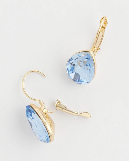 Aqua Gem Teardrop Earrings