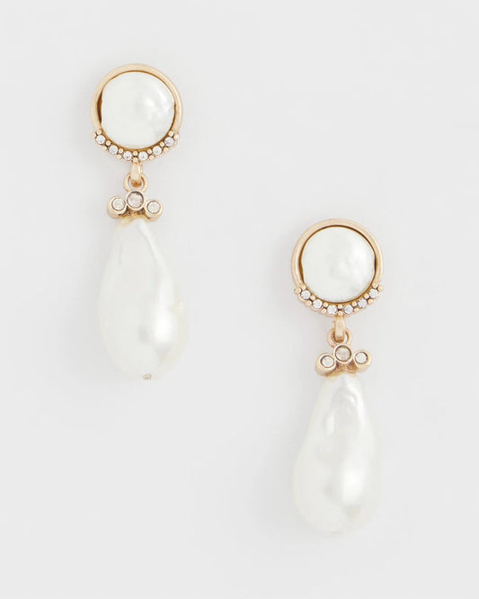 Faux Pearl Drop Earrings