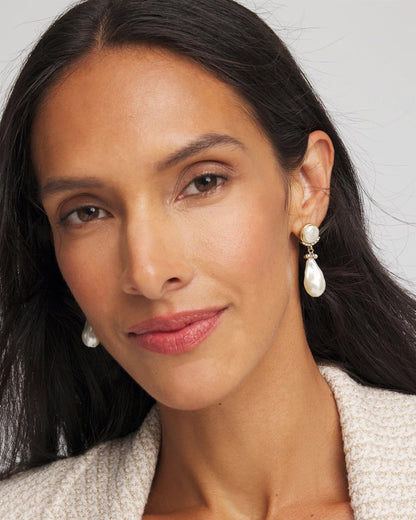 Faux Pearl Drop Earrings