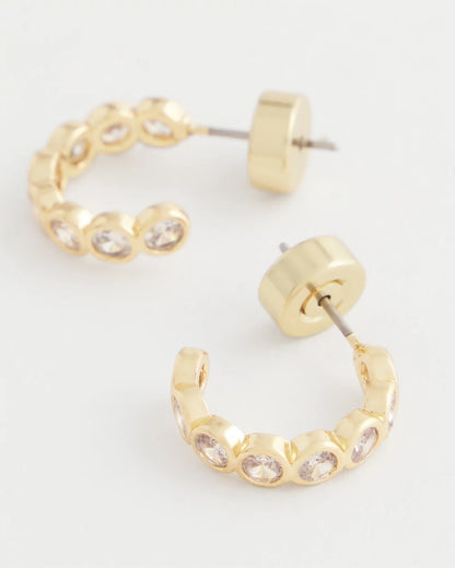 Goldtone Crystal Mini Hoop Earrings
