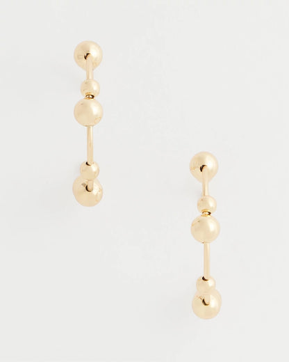 Goldtone Beaded Hoop Earrings