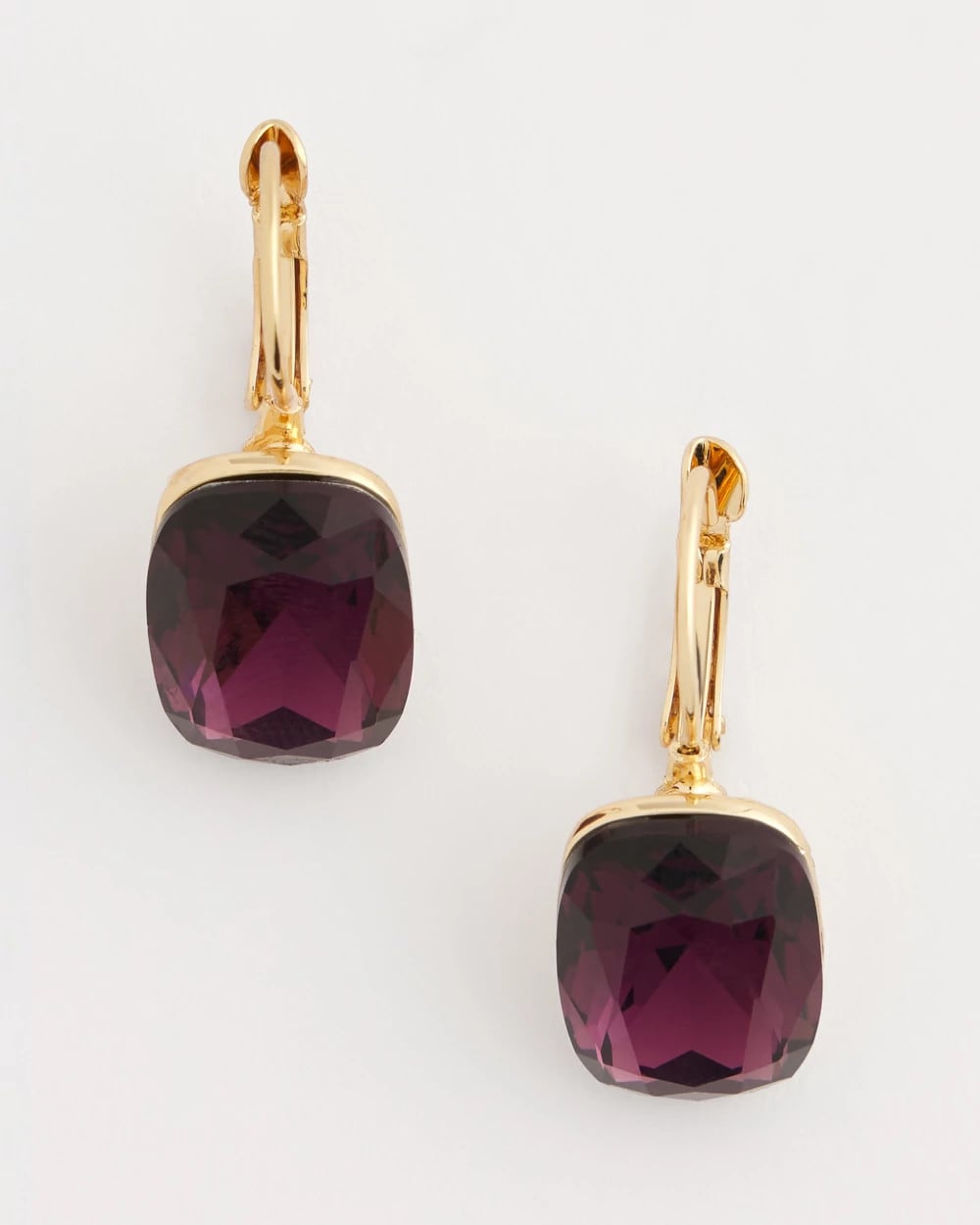 Purple Gem Drop Earrings