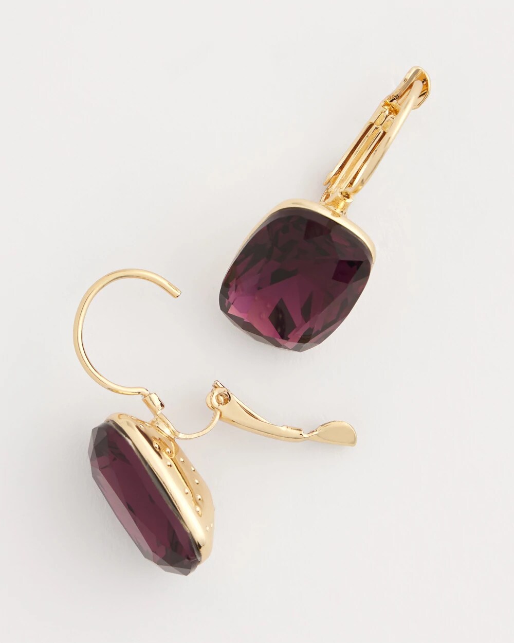 Purple Gem Drop Earrings