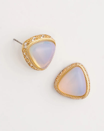 Faux Opal Stud Earrings