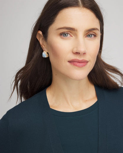 Faux Opal Stud Earrings