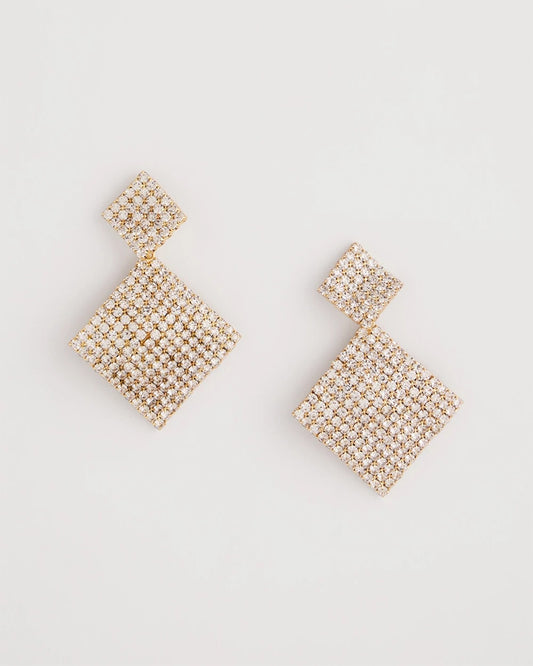 Curved Crystal Earrings