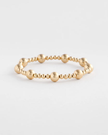 Gold-tone Medium Bead Stretch Bracelet