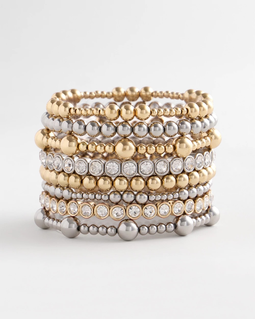 Gold-tone Small Bead Stretch Bracelet