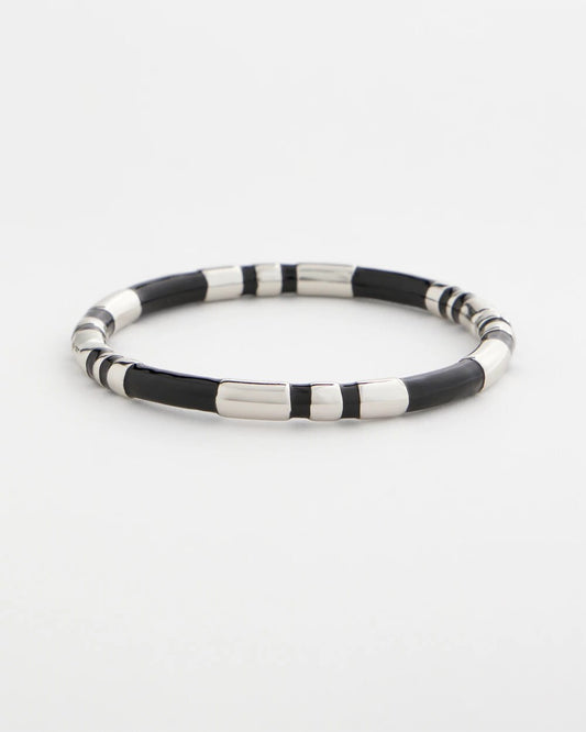 Black Enamel Hinge Bangle