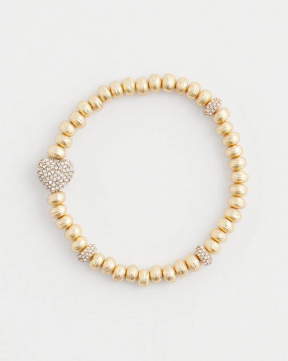 Gold Heart Stretch Bracelet
