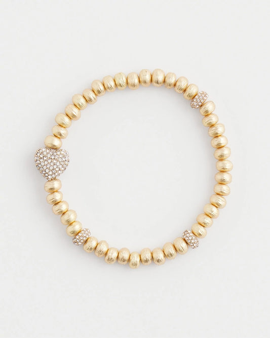 Gold Heart Stretch Bracelet