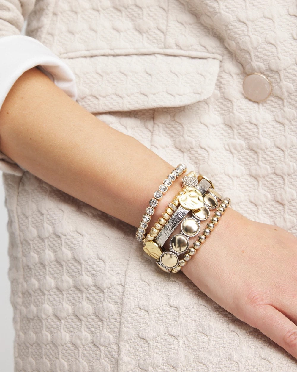 Gold Heart Stretch Bracelet
