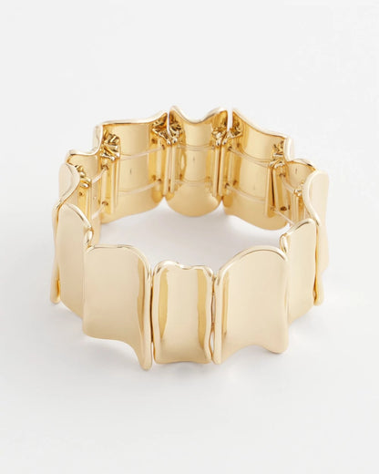 Gold Wavy Stretch Cuff