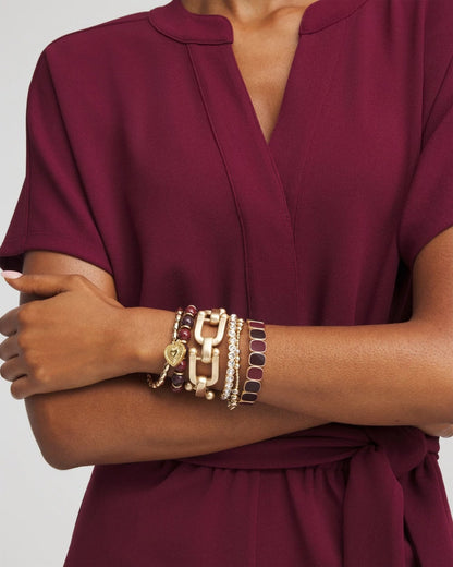 Chianti Stretch Beaded Charm Bracelet