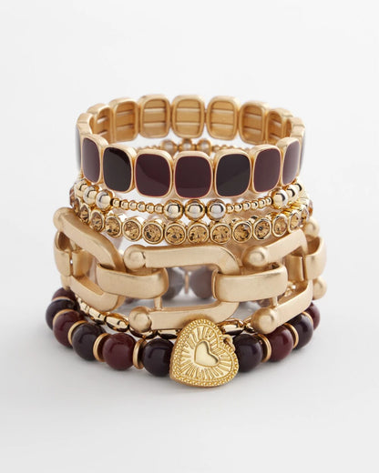 Chianti Stretch Beaded Charm Bracelet