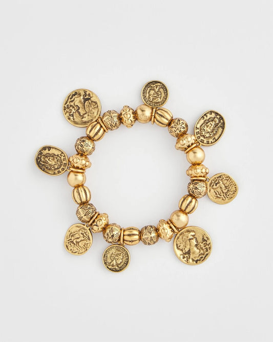 Coin Charm Stretch Bracelet