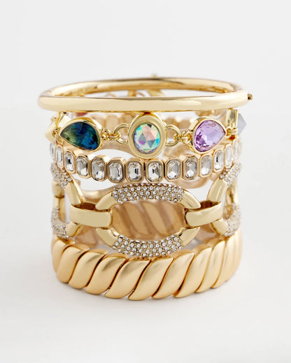 Large Pave Link Toggle Bracelet