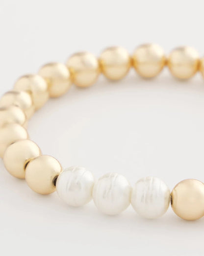 Goldtone Bead Stretch Bracelet