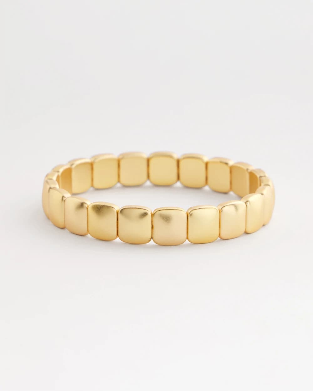 Golden Matte Square Stretch Bracelet