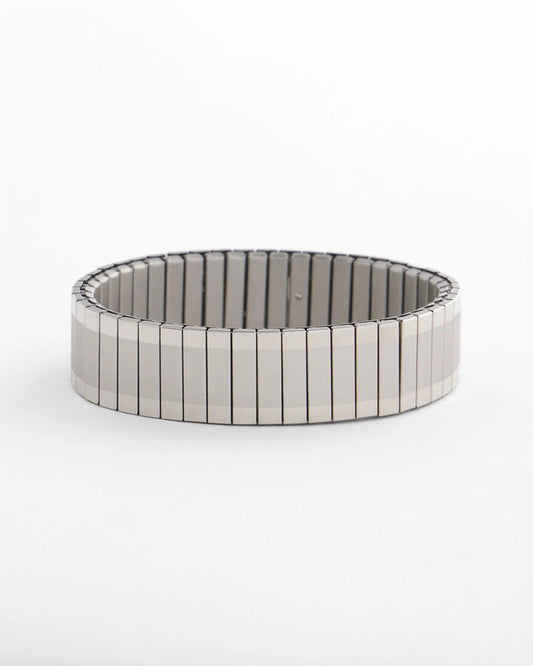 Silver Tone Stretch Watchband Bracelet