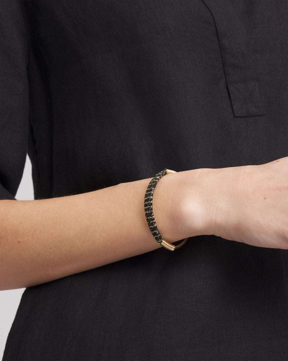 Thread Wrapped Cuff Bracelet