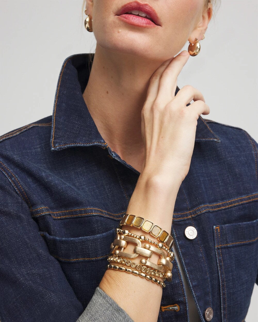 Neutral Square Stretch Bracelet