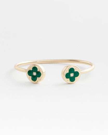 Four Leaf Clover Flex Cuff Bracelet