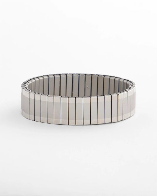 Silver Tone Stretch Watchband Bracelet