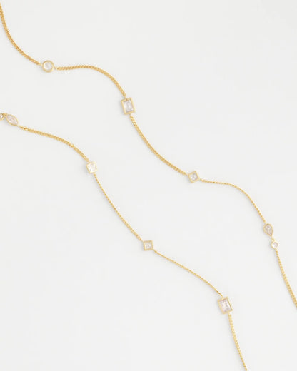Fine Crystal Long Chain Necklace