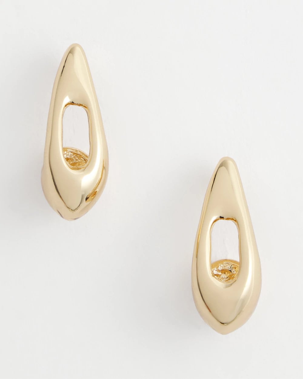 Gold Puff Hoop Earrings