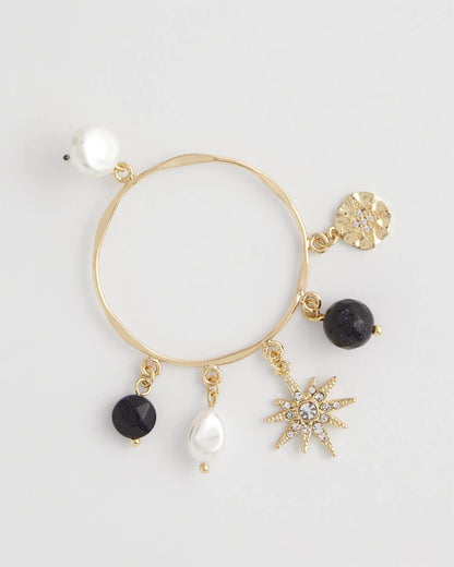 Starry Night Charm Hoop Earrings
