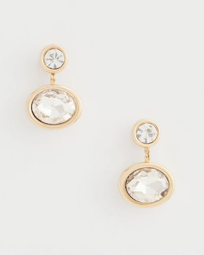 Goldtone Bezel Stud Earrings