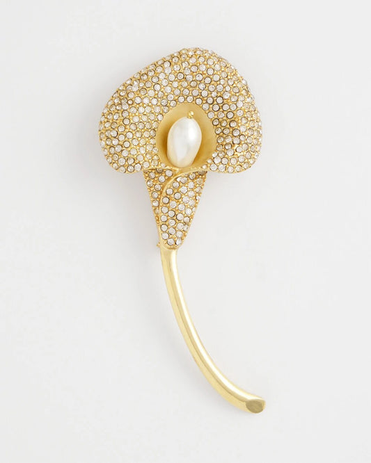 Encrusted Calla Lily Brooch