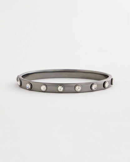 Hematite Rhinestone Tone Bangle
