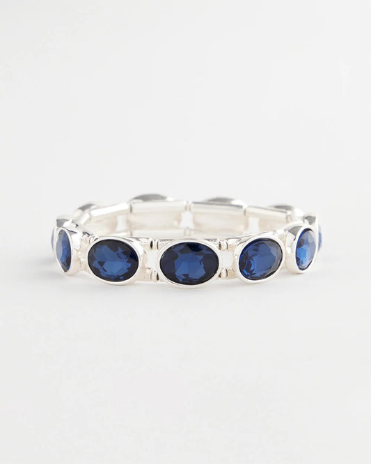 Large Faceted Gem Stretch Bracelet