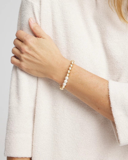 Goldtone Bead Stretch Bracelet